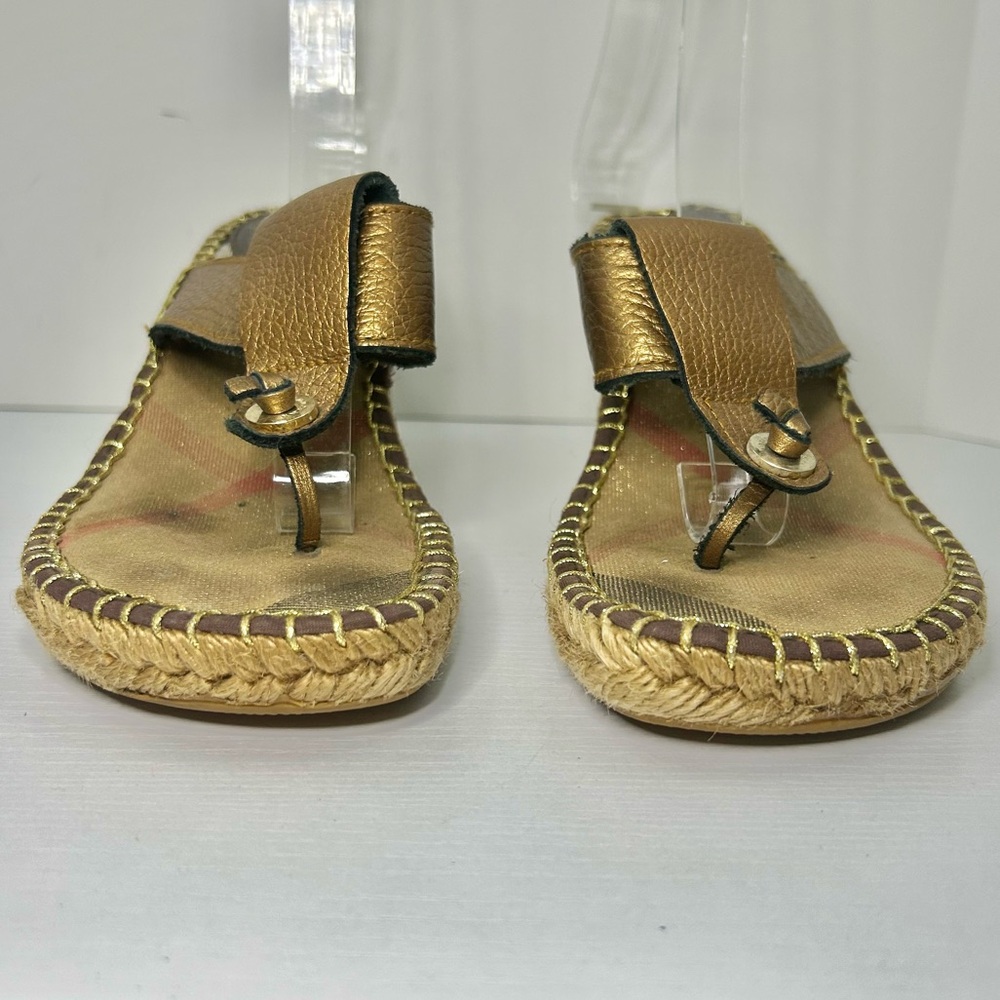 Burberry Espadrille Classic Nova Metallic Wedge Sandal EU 39 US 8.5 - Picture 4 of 16